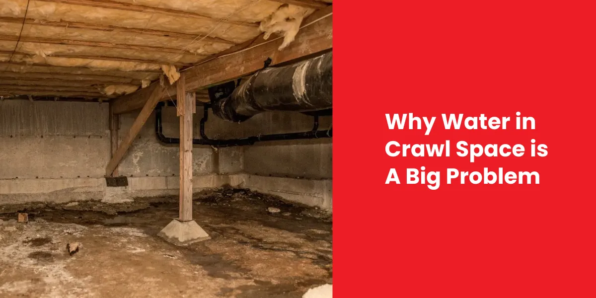 Why Water in Crawl Space is A Big Problem A damp crawl space with visible water damage, showing why water issues are critical for property integrity.